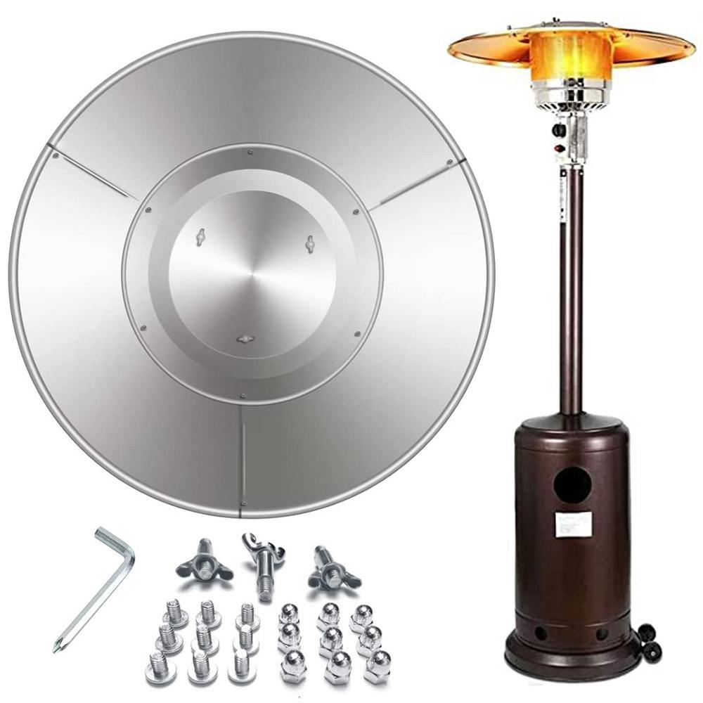 Ipretty Outdoor Patio Heater Reflector Shield Durable Aluminum Replacement Parts Accessories Safe Propane Heater Focusing Reflector method