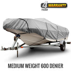Sportsman 600 Denier 18 ft. to 20 ft. (Beam Width to 106 in.) Gray Center Console V-Hull Boat Cover Size BTCCV-5