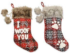 ZMDZA 2PS Christmas Dog Paw Socks Pet Socks Fur Collar Lattice English Socks Christmas Tree Pendants Christmas Decorations
