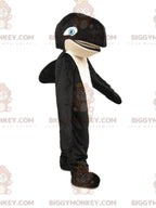 BIGGYMONKEYMascot Costume of Black and White Orca with Blue Eyes