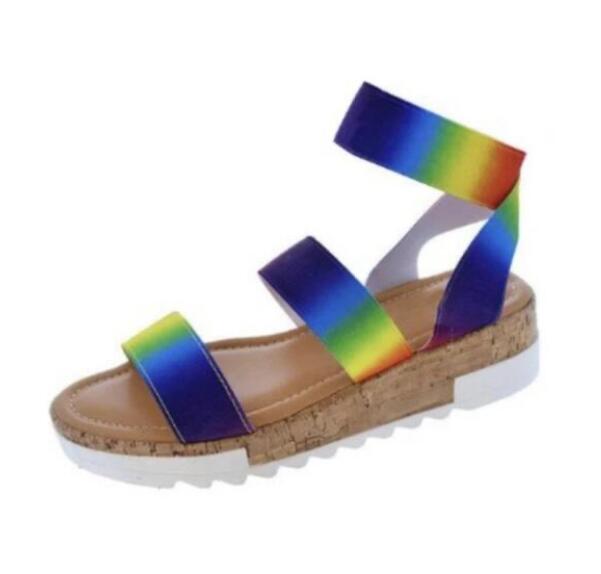 Ladies Summer Multi-Color Platform Sandals
