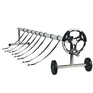 Costway 21 Ft Pool Cover Reel Set Aluminum In-ground Swimming Pool Solar Cover Reel