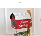 SMYONGPINGLED Lights with Light String Mailbox Christmas Decorations Red Mailbox Bird House Cabin Indoor and Outdoor for Christmas Party Festival Year Craft Supplies 27 Indoor and Outdoor wa