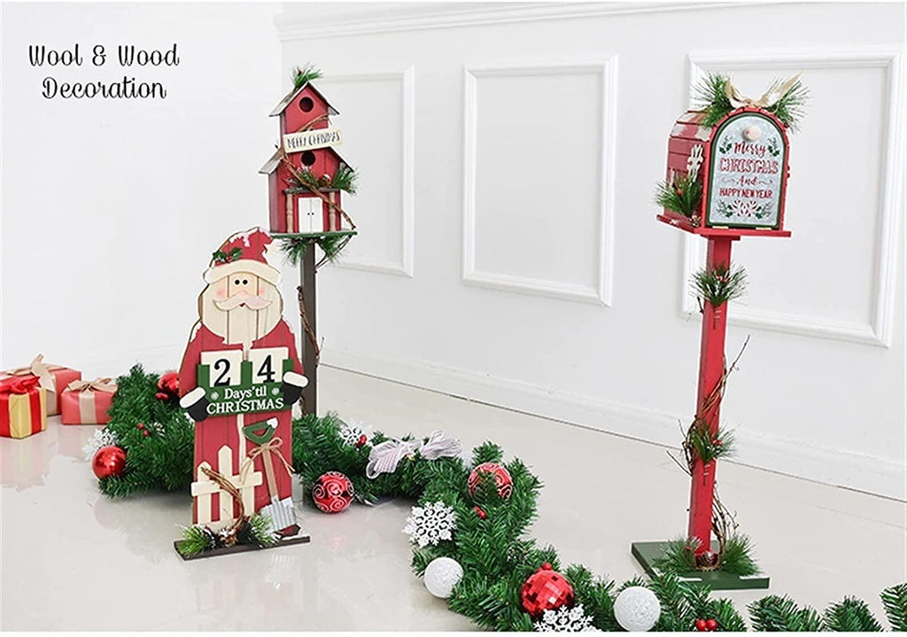 SMYONGPINGLED Lights with Light String Mailbox Christmas Decorations Red Mailbox Bird House Cabin Indoor and Outdoor for Christmas Party Festival Year Craft Supplies 27 Indoor and Outdoor wa