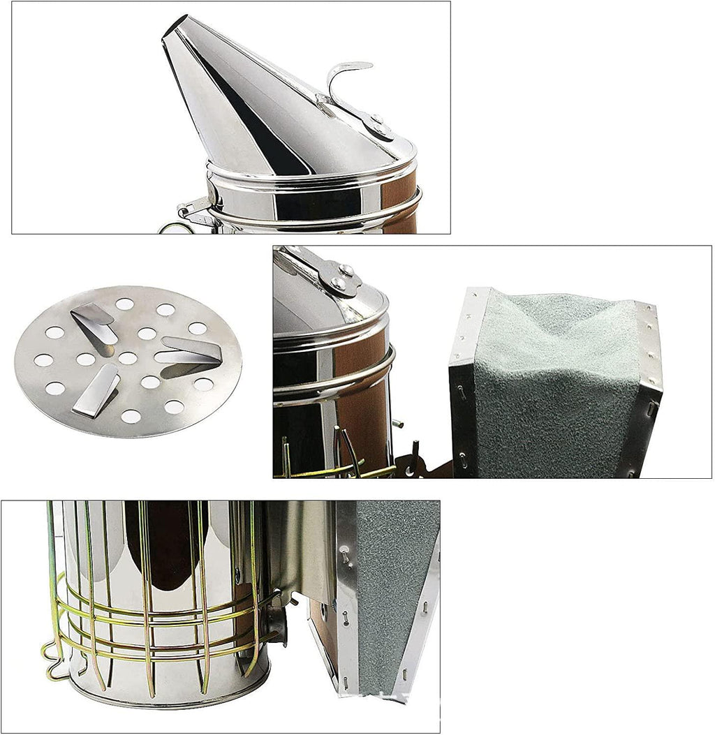 gifhome beekeeping supplies tool kit, 17 pcs beekeeper bee hives and supplies starter kit, includes bee hive smoker, hive scraper tools,queen marking