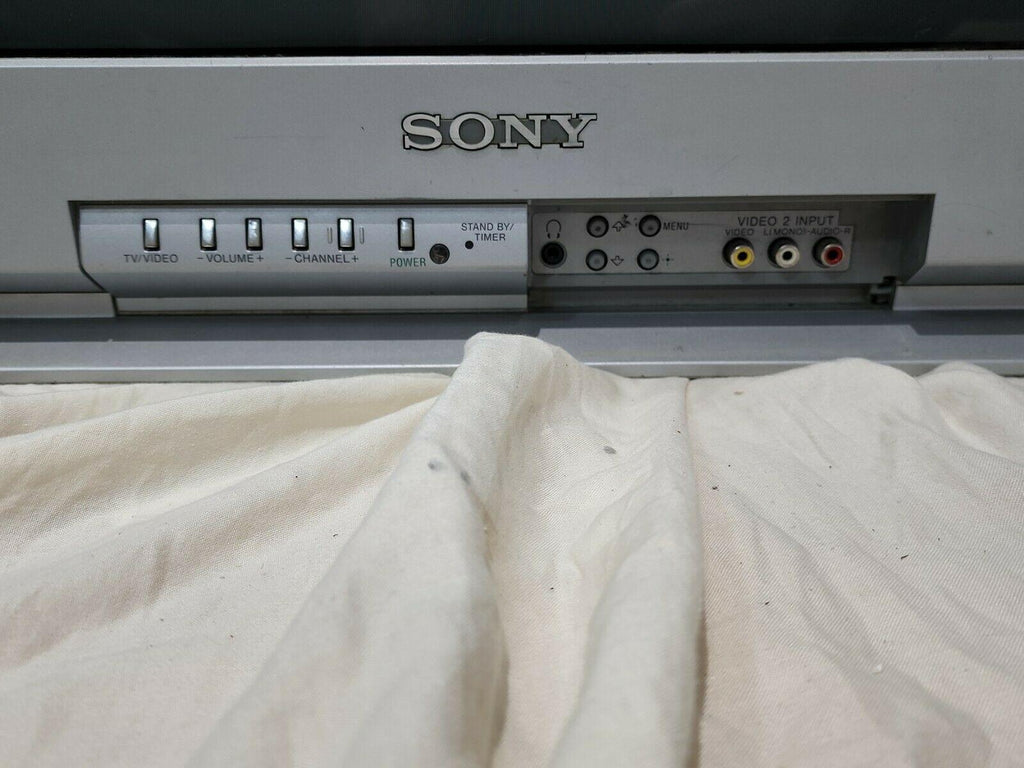 vtg 2003 sony 24" crt retro gaming tv tube rca gamer flatscreen tested remote