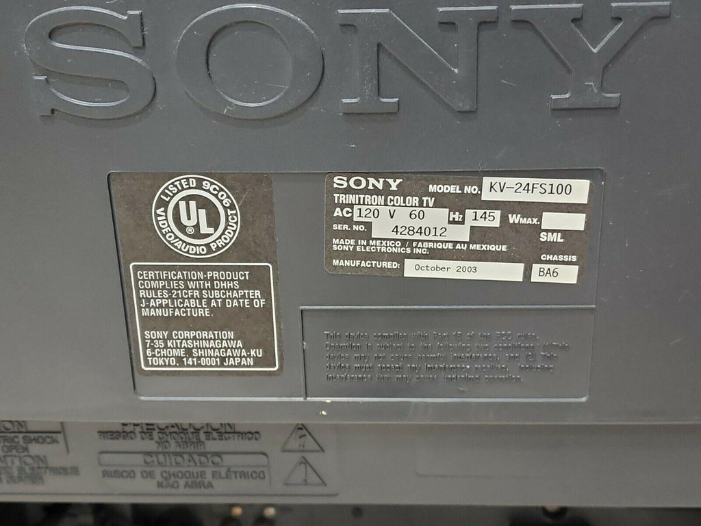 vtg 2003 sony 24" crt retro gaming tv tube rca gamer flatscreen tested remote