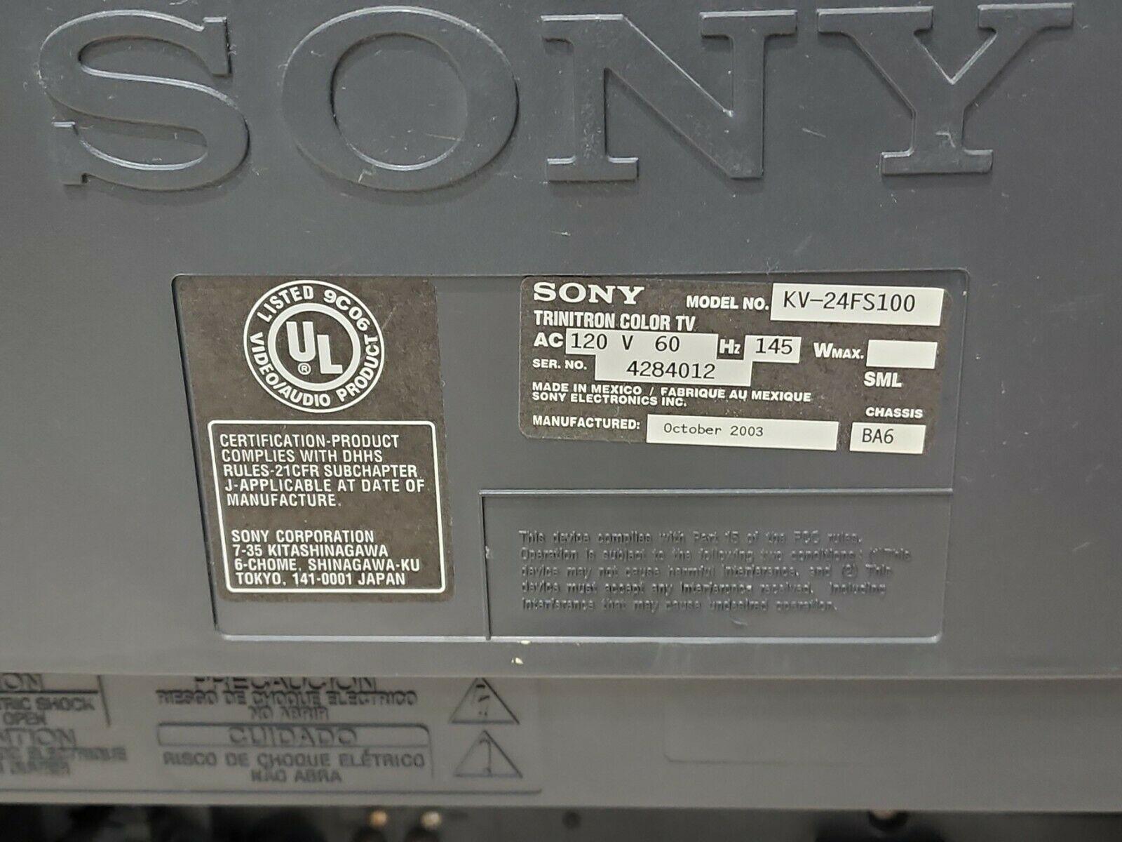 vtg 2003 sony 24" crt retro gaming tv tube rca gamer flatscreen tested remote