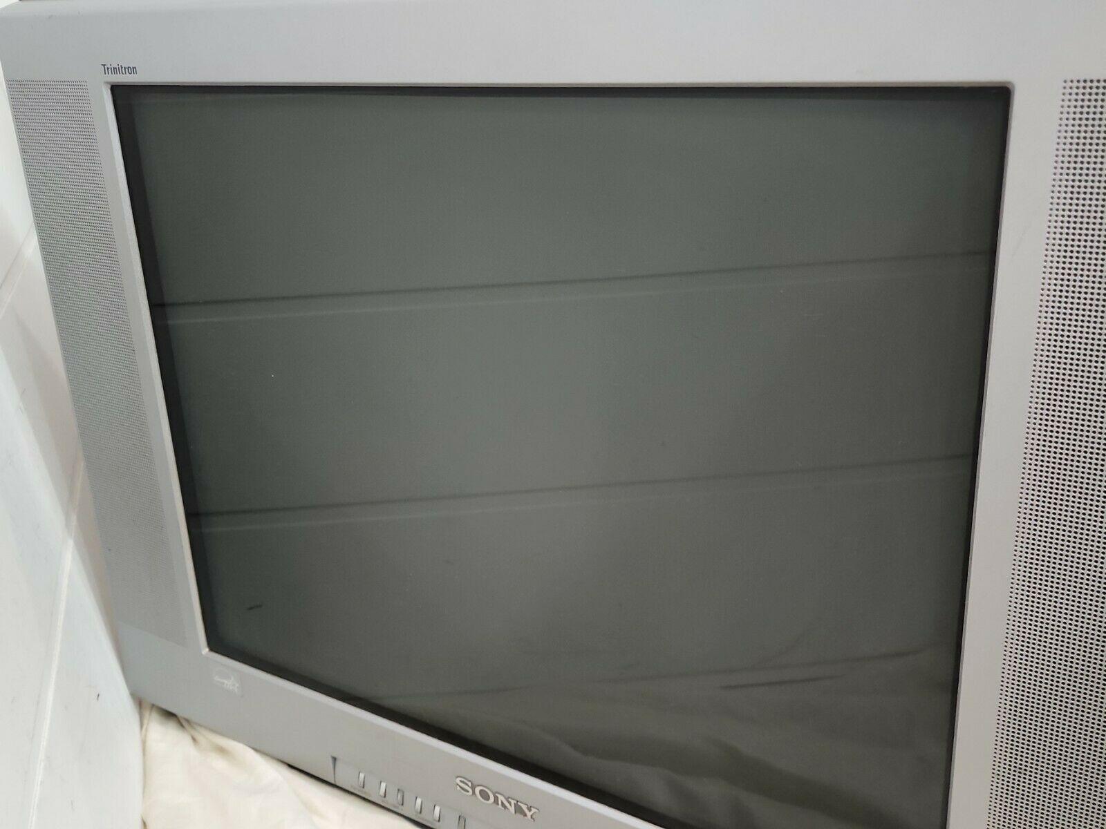 vtg 2003 sony 24" crt retro gaming tv tube rca gamer flatscreen tested remote