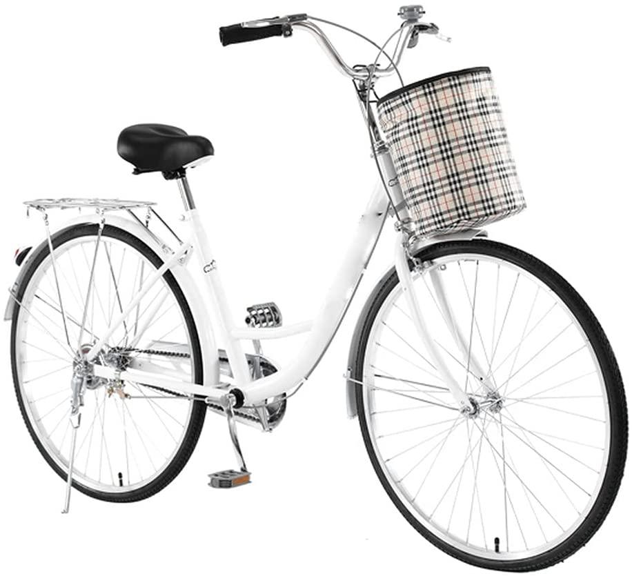 Cruiser Bikes 26 inch Classic Retro Bicycles for Women Comfortable Commuter Bike for Leisure Picnics&amp;Shopping,Road Bike,Women's Seaside Travel Bicycle with Baskets&amp;Rear Racks