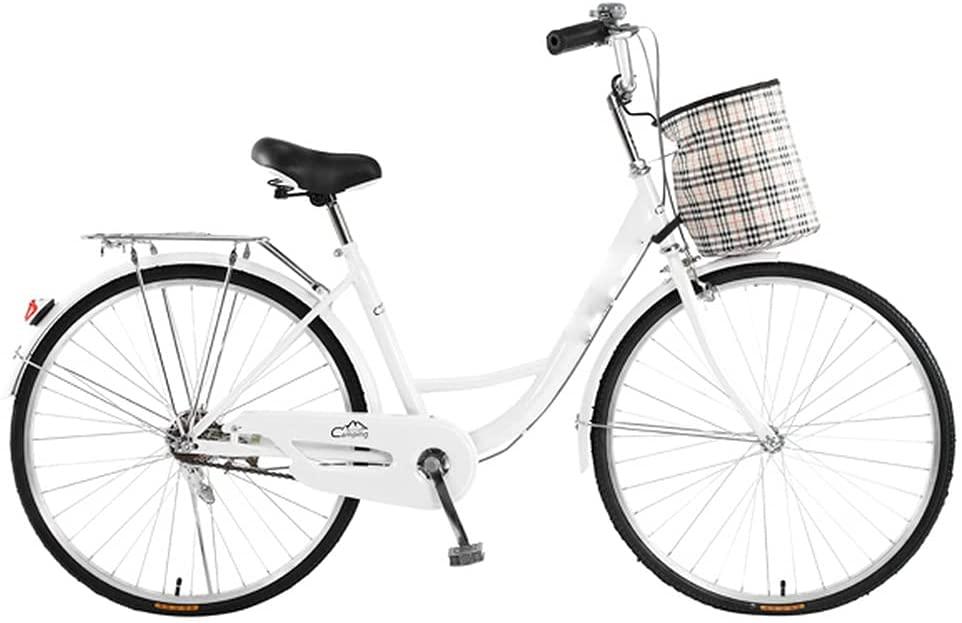Cruiser Bikes 26 inch Classic Retro Bicycles for Women Comfortable Commuter Bike for Leisure Picnics&amp;Shopping,Road Bike,Women's Seaside Travel Bicycle with Baskets&amp;Rear Racks