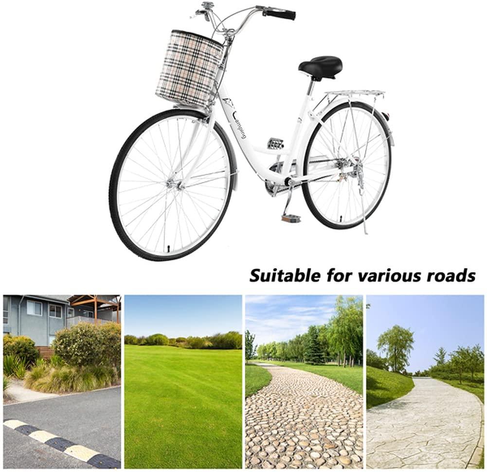 Cruiser Bikes 26 inch Classic Retro Bicycles for Women Comfortable Commuter Bike for Leisure Picnics&amp;Shopping,Road Bike,Women's Seaside Travel Bicycle with Baskets&amp;Rear Racks