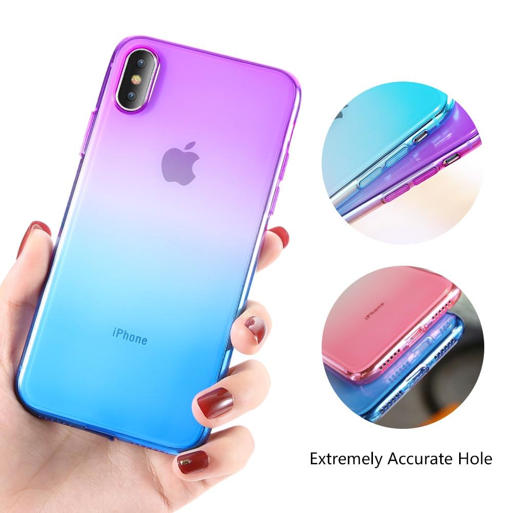 Phone Accessories - Colorful Gradient Clear Case For iPhone