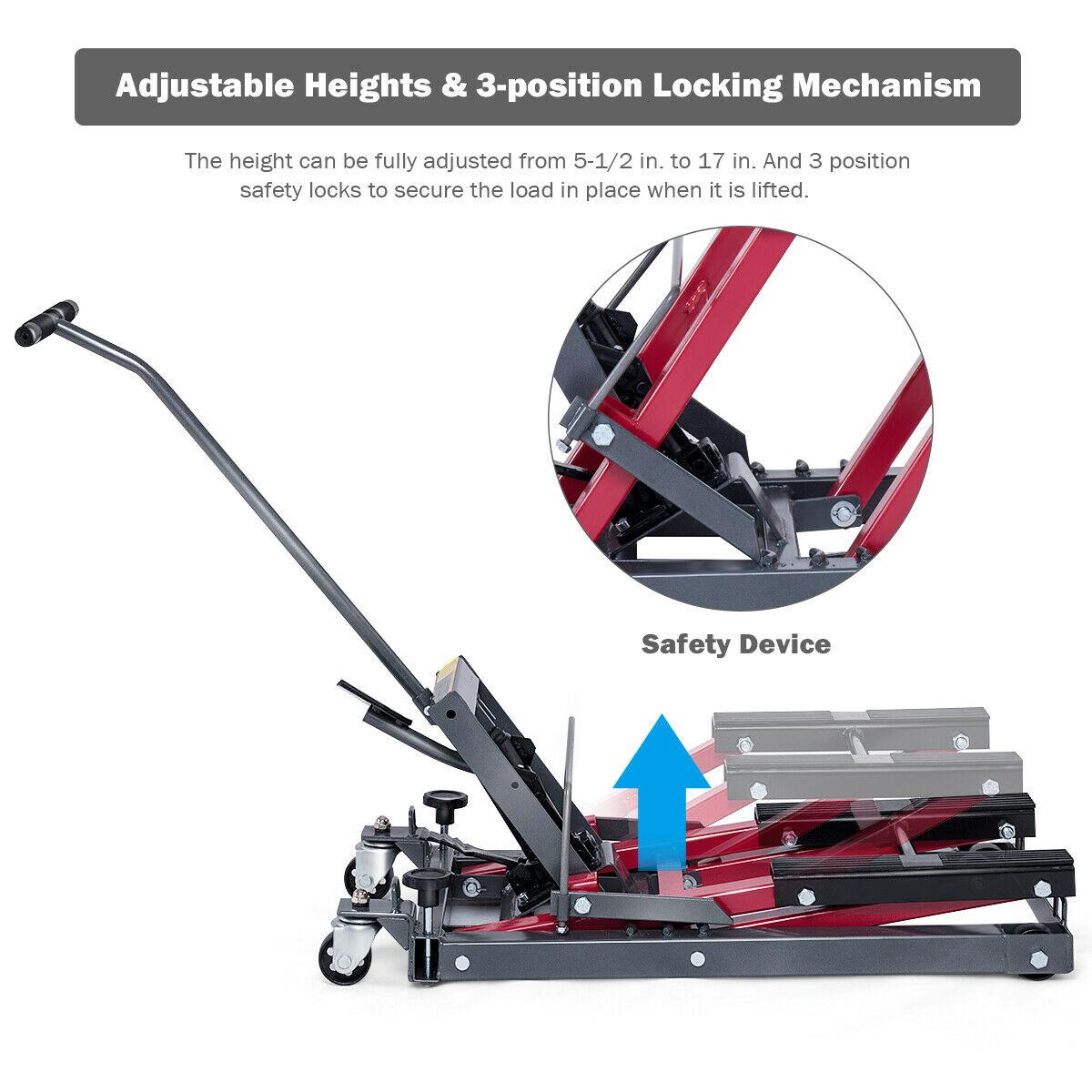 Motorcycle ATV Jack Lift Stand Quad Dirt Street Bike Hoist  1500 Lbs New