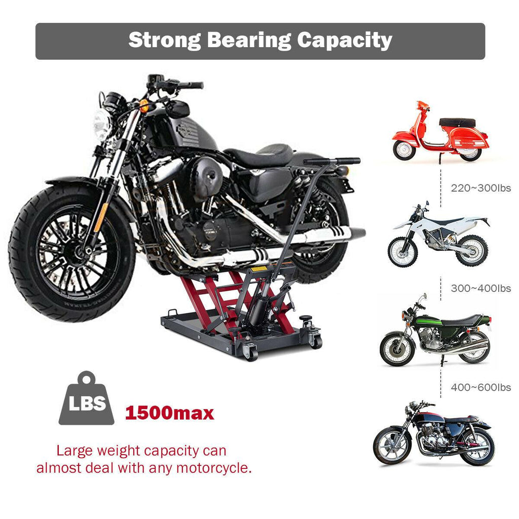 Motorcycle ATV Jack Lift Stand Quad Dirt Street Bike Hoist  1500 Lbs New