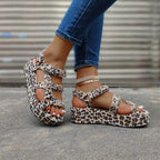 New Women Summer ng Fashion Solid Buckle Sandals