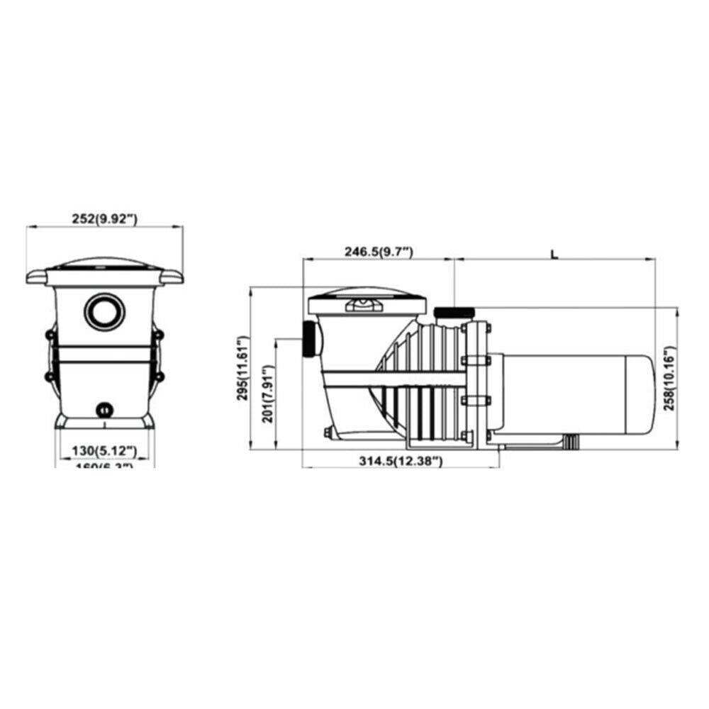 1.5hp 115-230v inground swimming pool pump motor strainer hayward replacement