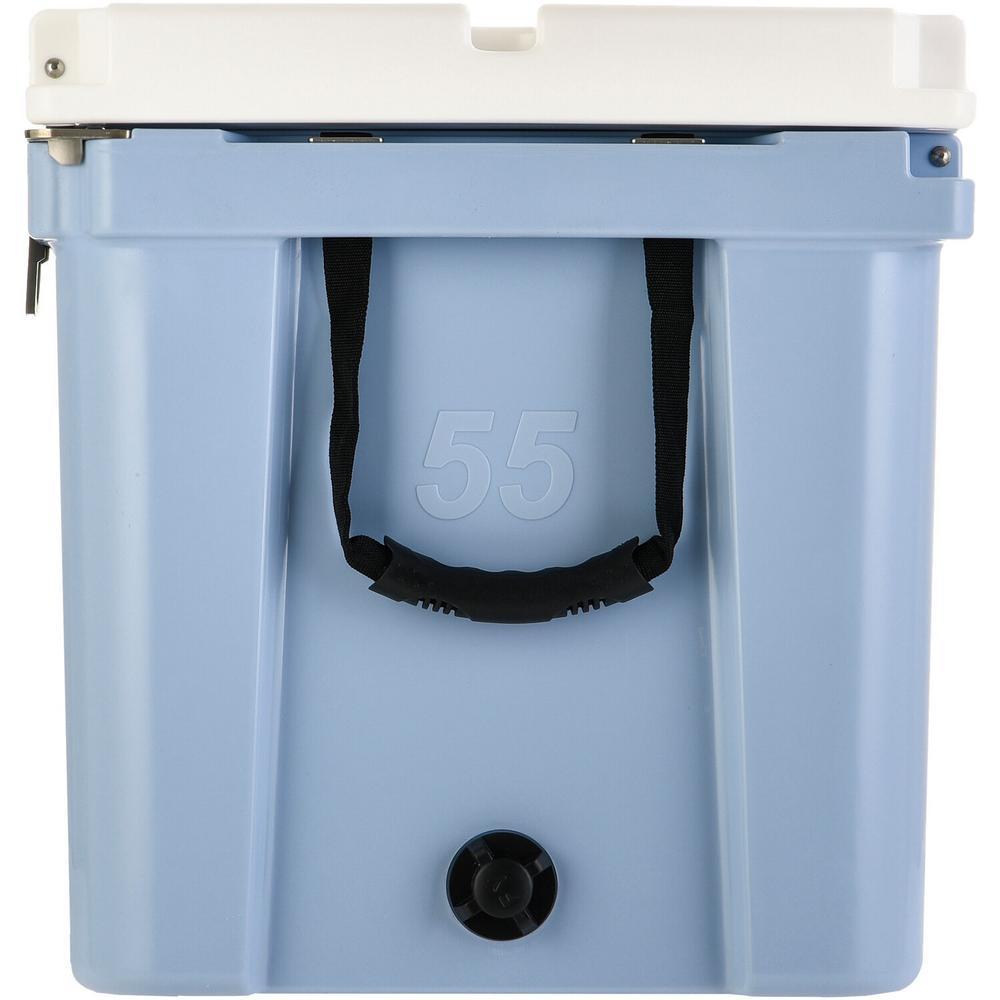 Elite 55 Qt. Rotational-Molded Customizable Cooler System with 1-Set of Beach Wheels in Corn Flower