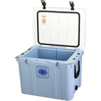 Elite 55 Qt. Rotational-Molded Customizable Cooler System with 1-Set of Beach Wheels in Corn Flower