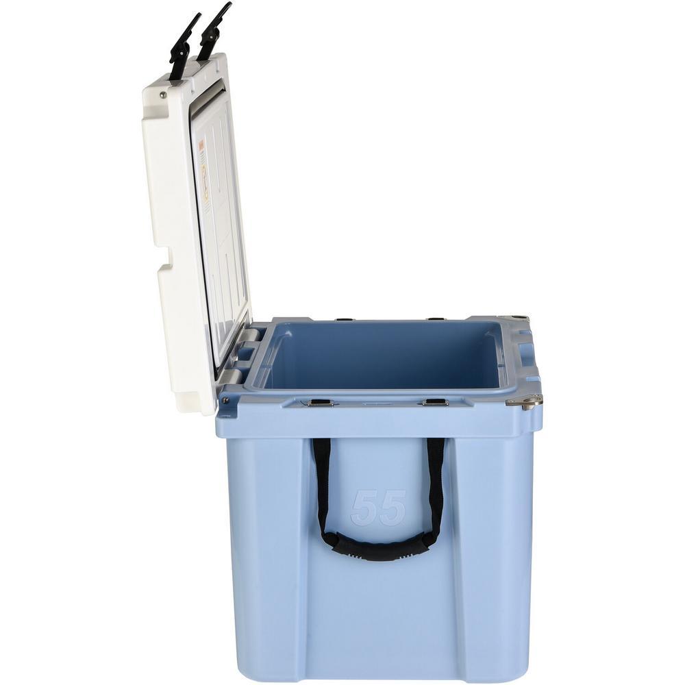 Elite 55 Qt. Rotational-Molded Customizable Cooler System with 1-Set of Beach Wheels in Corn Flower