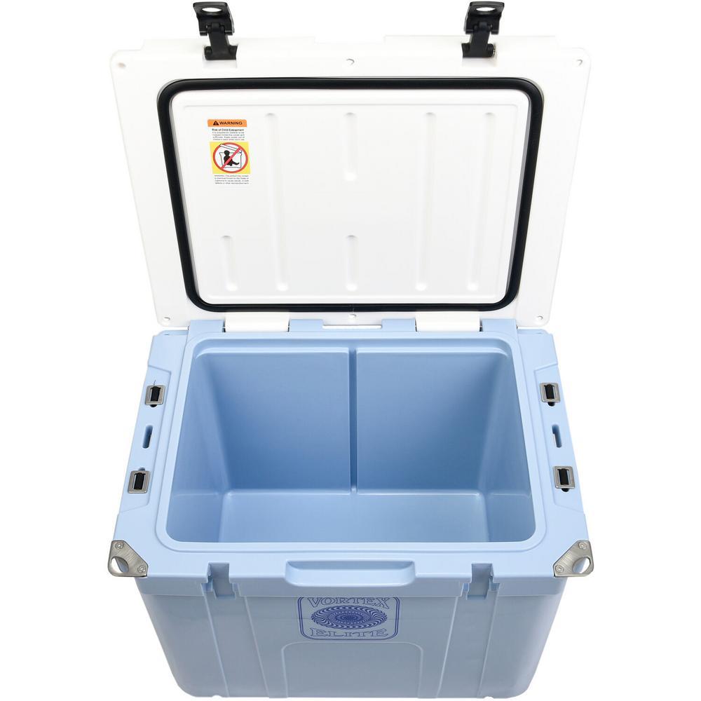 Elite 55 Qt. Rotational-Molded Customizable Cooler System with 1-Set of Beach Wheels in Corn Flower