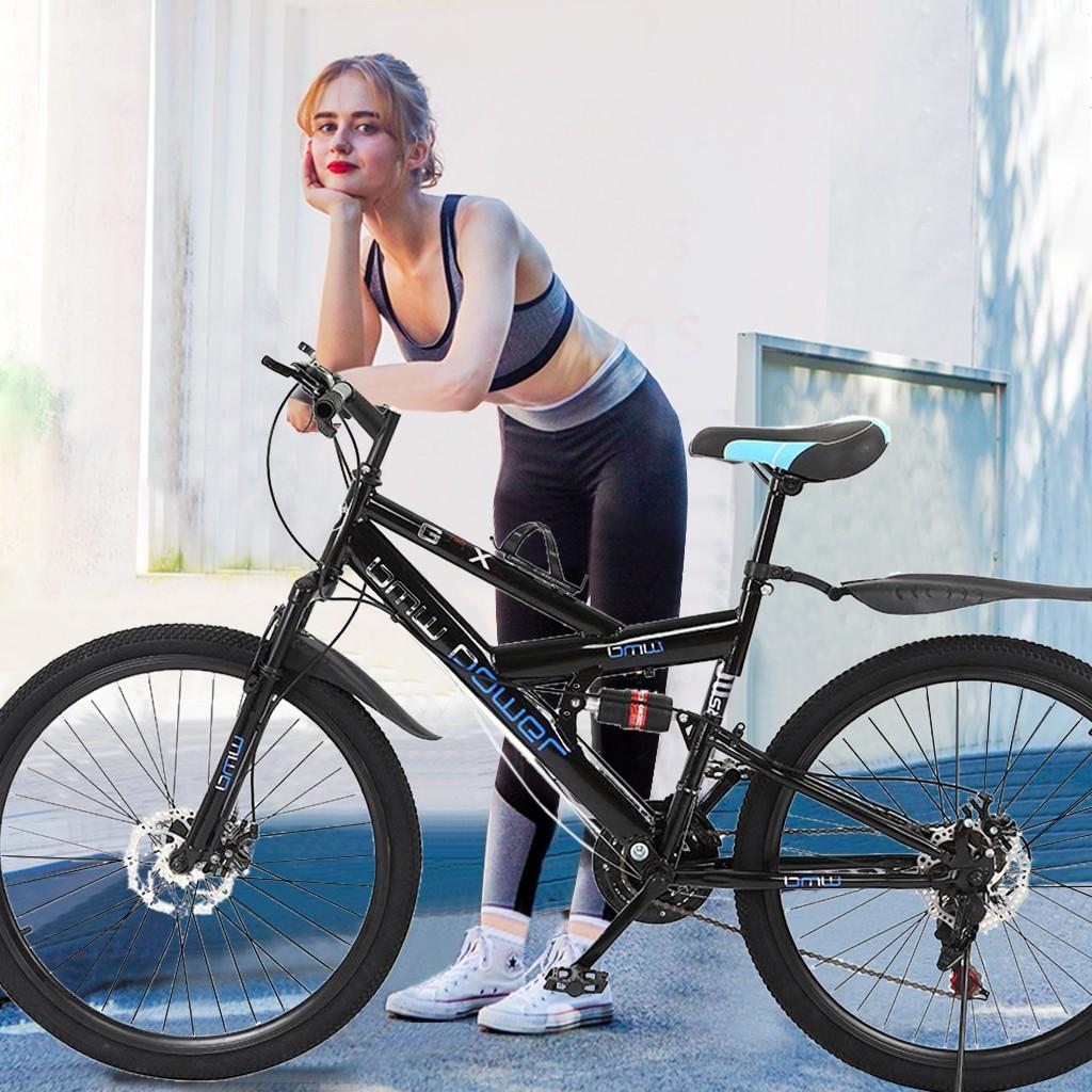 Hxroolrp 26In Carbon Steel Mountain Bike s21 Speed Bicycle Full Suspension Mtb