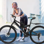 Hxroolrp 26In Carbon Steel Mountain Bike s21 Speed Bicycle Full Suspension Mtb