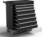 7-Drawer Metal Rolling Tool Chest with Wheels,Tool StoraCabinet with LocSystem，Toolbox with Wheels for Garage,Workshop, Repair Shop(Black, 7-Drawer)