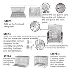 PUPZO Heavy Duty Dog CaCrate Kennel Carbon Steel with Four Wheels for LarDogs Easy to Install