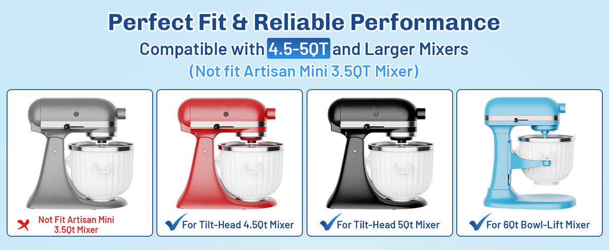 Ice Cream Maker Attachment for  Stand Mixers, Ice Cream Maker Machine Compatible with 4.5QT and Larger  Mixers, 2-Quart Capacity, Sorbet and Gelato Maker Accessory by