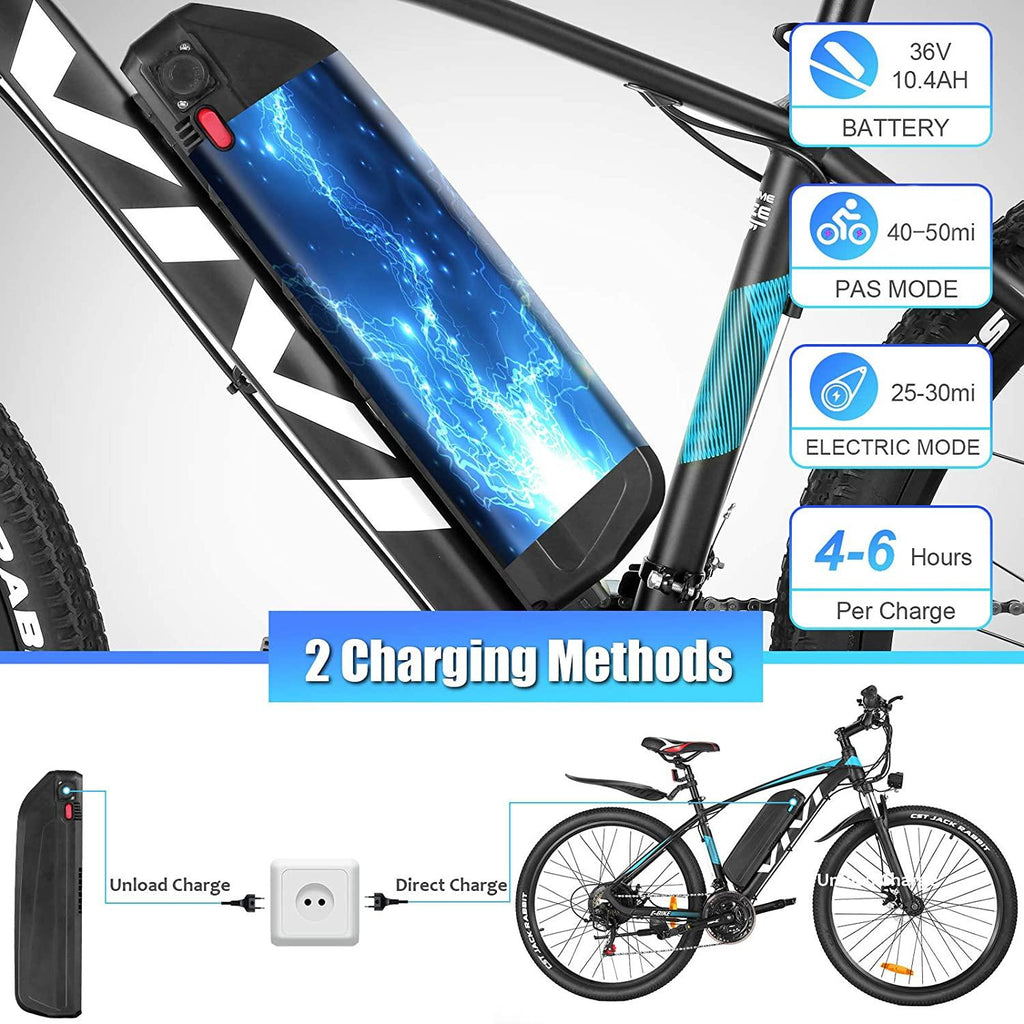VIVI Electric Bike 27.5" Electric Mountain Bike 350W Adults Ebike Electric Commuter Bike, Electric Bicycle with Removable 10.4Ah Battery, Professional  21 Speed