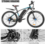 VIVI Electric Bike 27.5" Electric Mountain Bike 350W Adults Ebike Electric Commuter Bike, Electric Bicycle with Removable 10.4Ah Battery, Professional  21 Speed