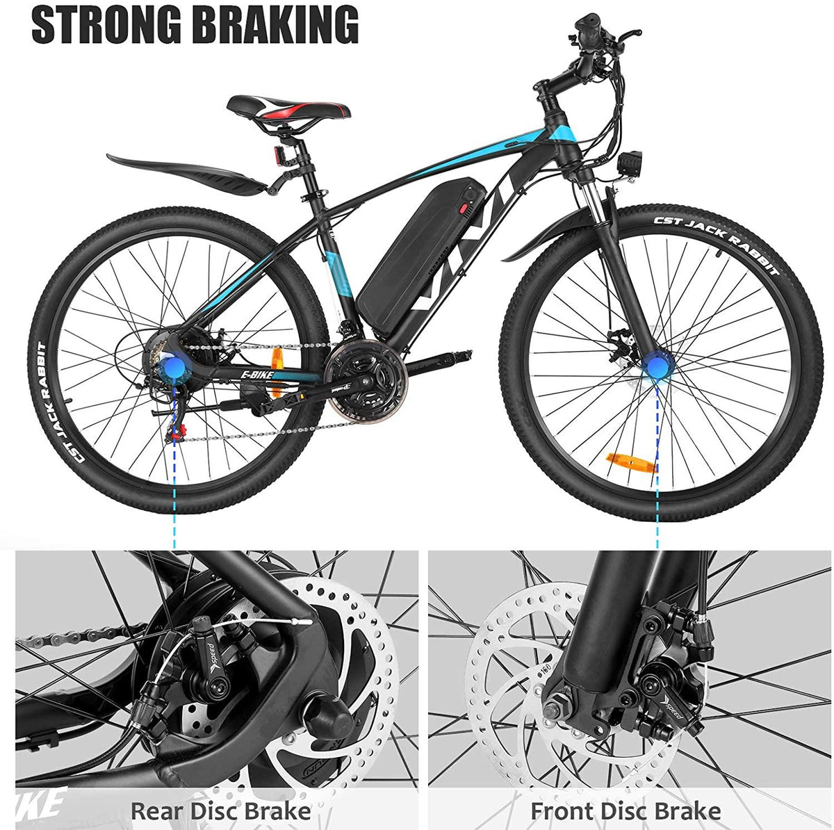 VIVI Electric Bike 27.5" Electric Mountain Bike 350W Adults Ebike Electric Commuter Bike, Electric Bicycle with Removable 10.4Ah Battery, Professional  21 Speed