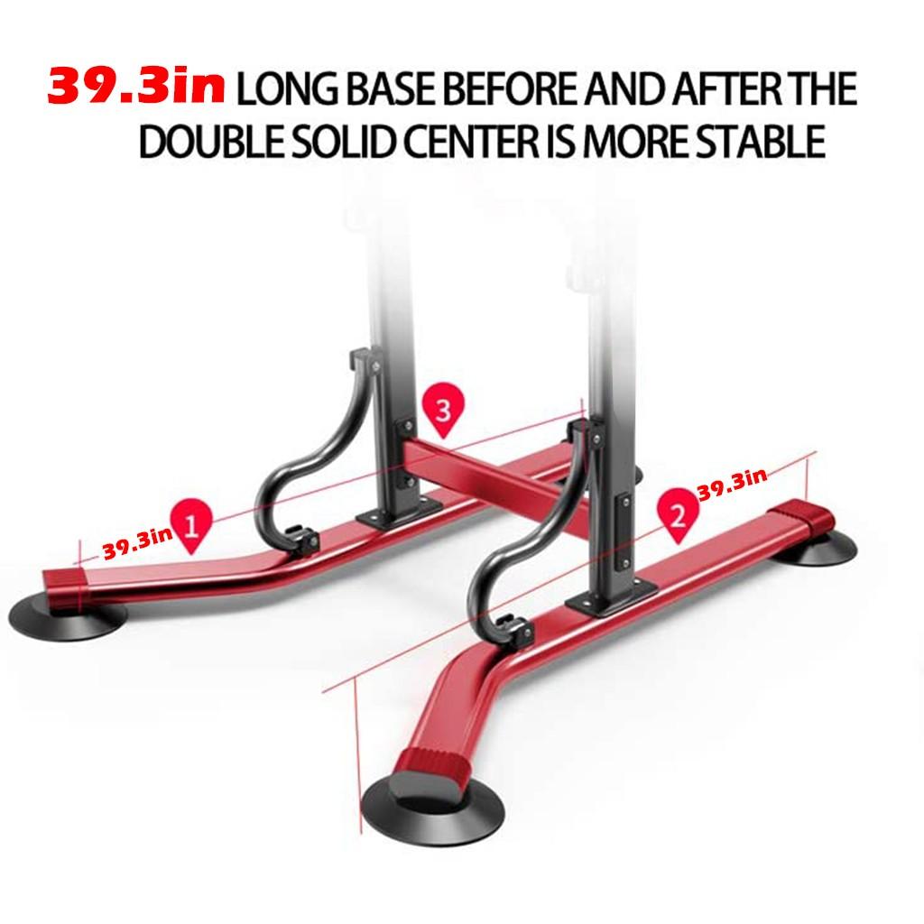 Pull Up &amp; Dip Stand Power Tower, Adjustable Multi-Function Fitness Strength Training Equipment