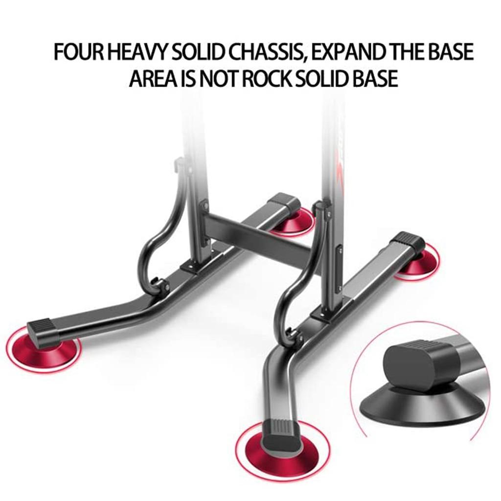 Pull Up &amp; Dip Stand Power Tower, Adjustable Multi-Function Fitness Strength Training Equipment