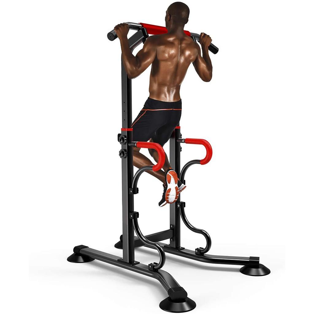 Pull Up &amp; Dip Stand Power Tower, Adjustable Multi-Function Fitness Strength Training Equipment