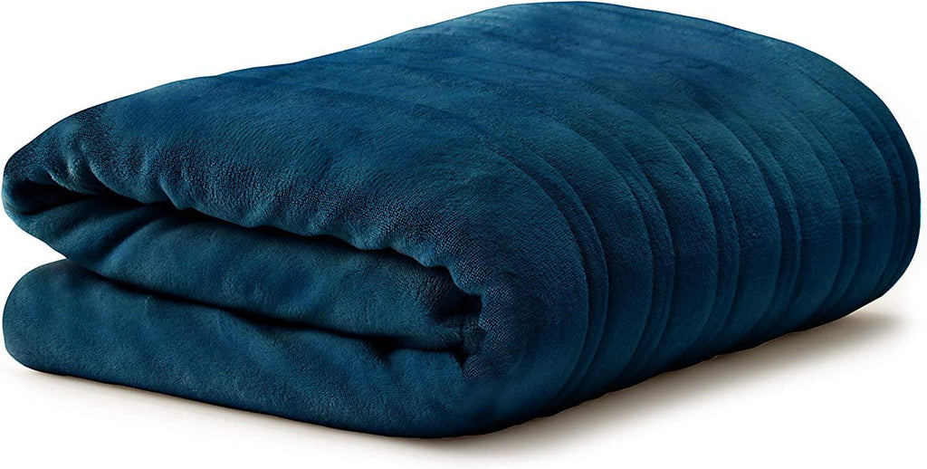 | Cabin Comfort Plush Heated Electric Warming Blanket, Full, Peacock