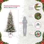 Puleo International Aspen Fir Flocked Slim Pre-Lit Artificial Christmas Tree
