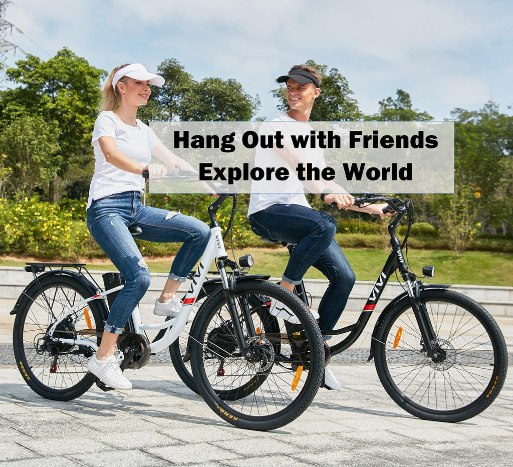 VIVI 350W Electric Bike, 26" Electric Cruiser Bike Ebike 21MPH Electric Bikes for Adults with Removable 8Ah Lithium-Ion Battery, Professional 7 Speed, City Commuter Electric Bicycle