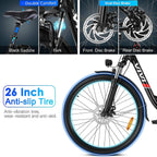 VIVI 350W Electric Bike, 26" Electric Cruiser Bike Ebike 21MPH Electric Bikes for Adults with Removable 8Ah Lithium-Ion Battery, Professional 7 Speed, City Commuter Electric Bicycle