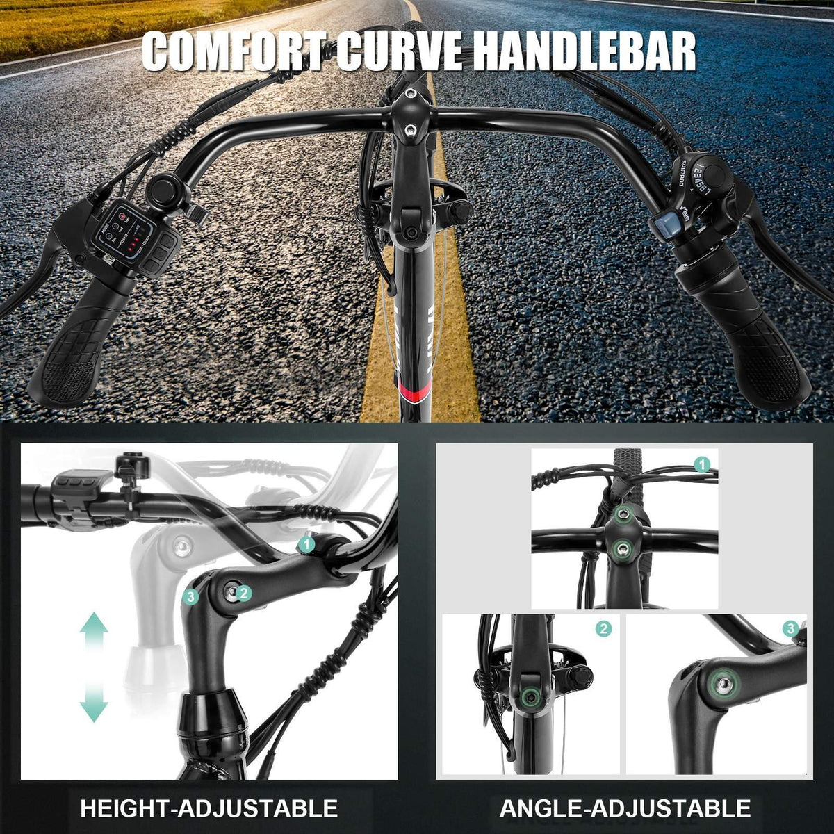 VIVI 350W 26" 25 Miles Electric Bike Adjustable Comfortable Cruiser and Hybrid Bicycle wtih Double Disc Brakes, 3 Mode &amp; 7-Speed Gear, Removable Lithium-ion Battery, Headlamp Commuter Electric Bicycle