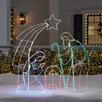 5 ft Multi LED 2D Nativity Scene Holiday Yard Decoration