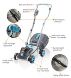 Swift 40V 15" Brushless Cordless Lawn Mower Lawnmower with 2 Battery & Charger