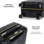 Women's Madison Square Hardside Chevron Expandable Luggage, Black, 28-Inch Checked