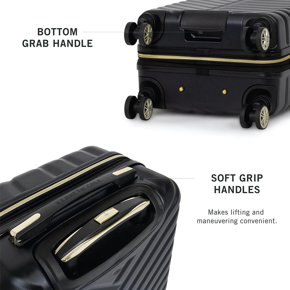 Women's Madison Square Hardside Chevron Expandable Luggage, Black, 28-Inch Checked
