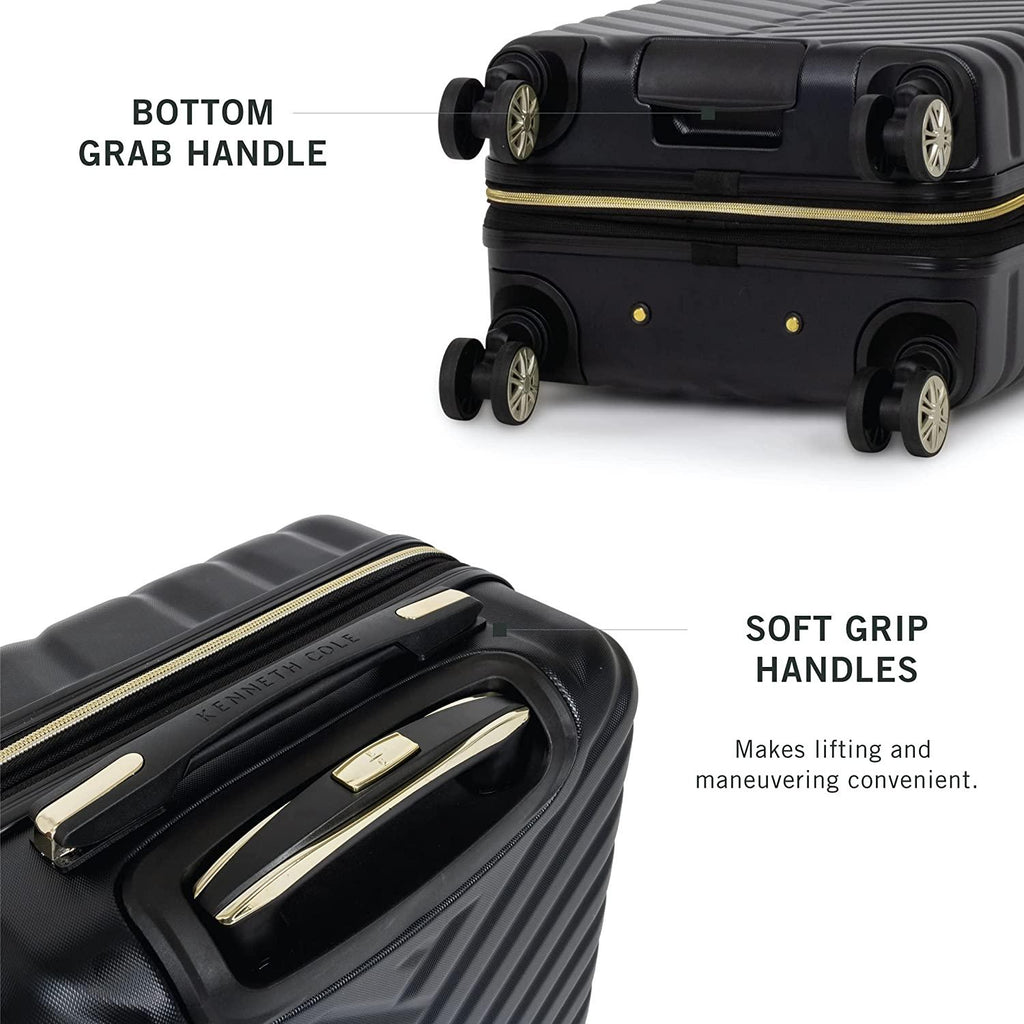 Women's Madison Square Hardside Chevron Expandable Luggage, Black, 2-Piece Set (20" &amp; 28")