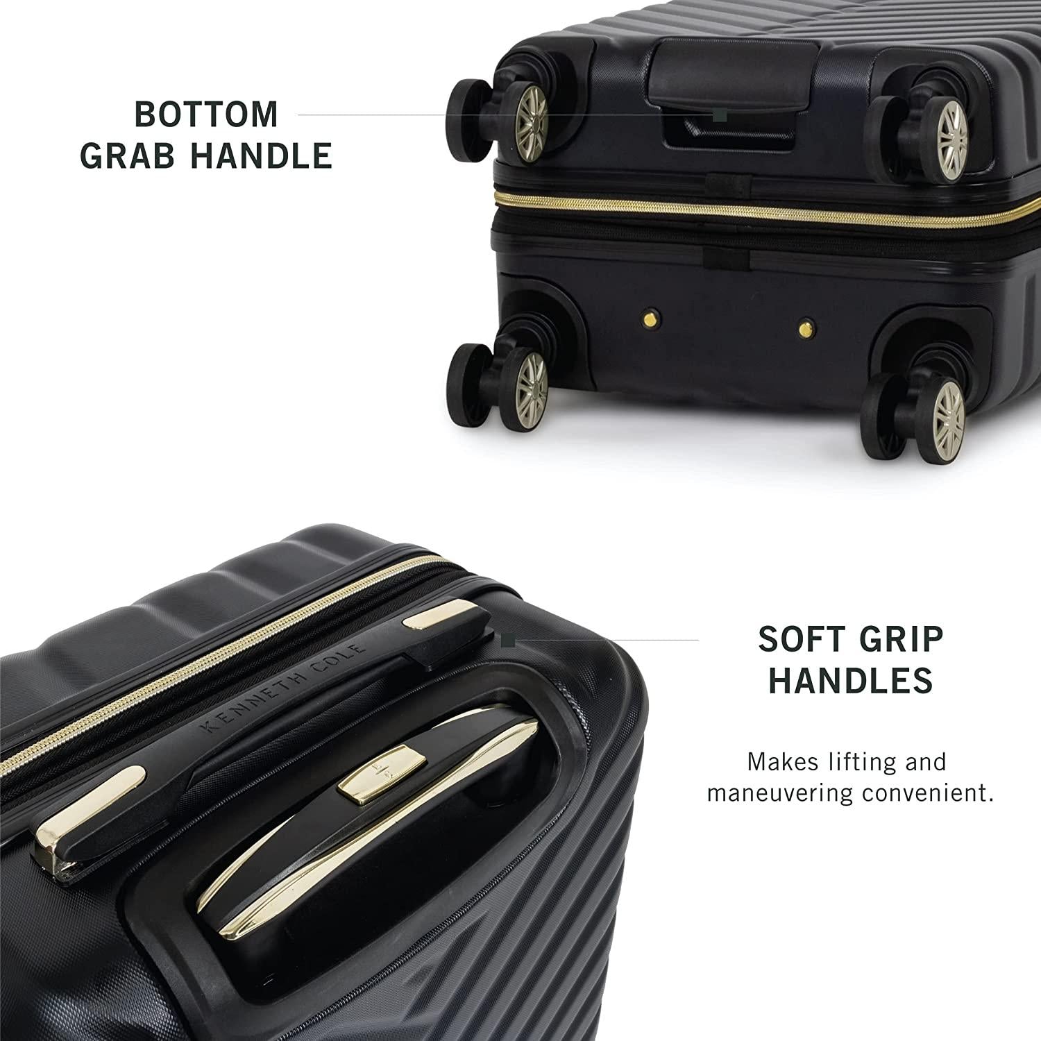 Women's Madison Square Hardside Chevron Expandable Luggage, Black, 2-Piece Set (20" &amp; 28")