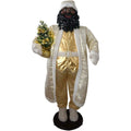 58 in. Christmas African American Dancing Santa Claus in Paisley Cost with Prelit Christmas Tree