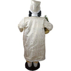 58 in. Christmas African American Dancing Santa Claus in Paisley Cost with Prelit Christmas Tree