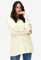 lace trim sweatshirt tunic